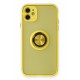 Newface iPhone 11 Kılıf Montreal Yüzüklü Silikon Kapak - Sarı Newface iPhone 11 Kılıf Montreal Yüzüklü Silikon Kapak - Sarı