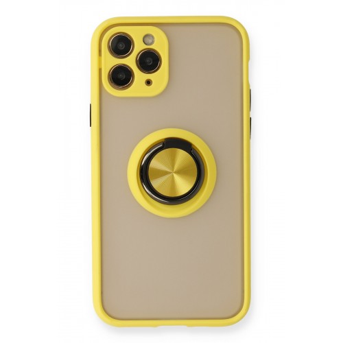 Newface iPhone 11 Pro Kılıf Montreal Yüzüklü Silikon Kapak - Sarı Newface iPhone 11 Pro Kılıf Montreal Yüzüklü Silikon Kapak - Sarı