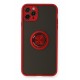 Newface iPhone 11 Pro Max Kılıf Montreal Yüzüklü Silikon Kapak - Kırmızı Newface iPhone 11 Pro Max Kılıf Montreal Yüzüklü Silikon Kapak - Kırmızı