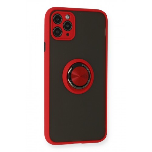 Newface iPhone 11 Pro Max Kılıf Montreal Yüzüklü Silikon Kapak - Kırmızı Newface iPhone 11 Pro Max Kılıf Montreal Yüzüklü Silikon Kapak - Kırmızı
