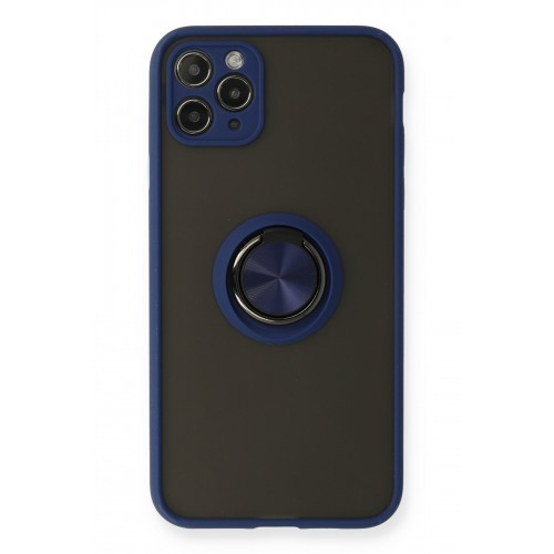 Newface iPhone 11 Pro Max Kılıf Montreal Yüzüklü Silikon Kapak - Lacivert Newface iPhone 11 Pro Max Kılıf Montreal Yüzüklü Silikon Kapak - Lacivert