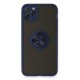 Newface iPhone 11 Pro Max Kılıf Montreal Yüzüklü Silikon Kapak - Lacivert Newface iPhone 11 Pro Max Kılıf Montreal Yüzüklü Silikon Kapak - Lacivert