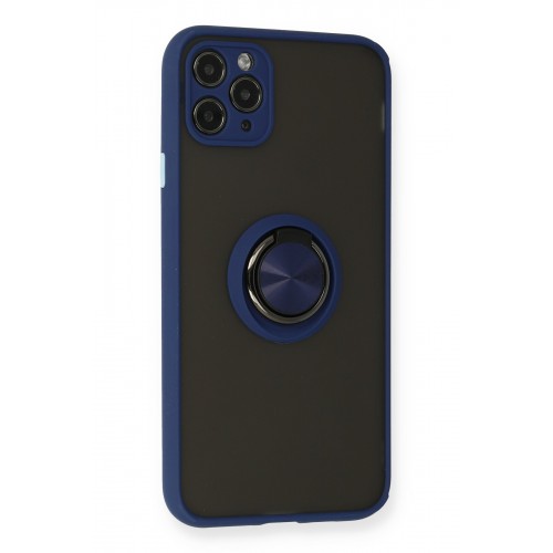Newface iPhone 11 Pro Max Kılıf Montreal Yüzüklü Silikon Kapak - Lacivert Newface iPhone 11 Pro Max Kılıf Montreal Yüzüklü Silikon Kapak - Lacivert