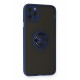 Newface iPhone 11 Pro Max Kılıf Montreal Yüzüklü Silikon Kapak - Lacivert Newface iPhone 11 Pro Max Kılıf Montreal Yüzüklü Silikon Kapak - Lacivert