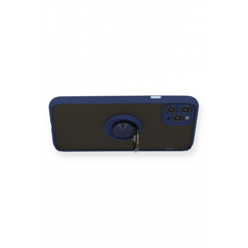 Newface iPhone 11 Pro Max Kılıf Montreal Yüzüklü Silikon Kapak - Lacivert Newface iPhone 11 Pro Max Kılıf Montreal Yüzüklü Silikon Kapak - Lacivert
