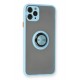 Newface iPhone 11 Pro Max Kılıf Montreal Yüzüklü Silikon Kapak - Buz Mavi Newface iPhone 11 Pro Max Kılıf Montreal Yüzüklü Silikon Kapak - Buz Mavi