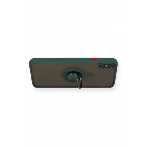 Newface iPhone XS Max Kılıf Montreal Yüzüklü Silikon Kapak - Yeşil Newface iPhone XS Max Kılıf Montreal Yüzüklü Silikon Kapak - Yeşil