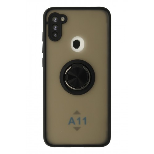 Newface Samsung Galaxy M11 Kılıf Montreal Yüzüklü Silikon Kapak - Siyah Newface Samsung Galaxy M11 Kılıf Montreal Yüzüklü Silikon Kapak - Siyah