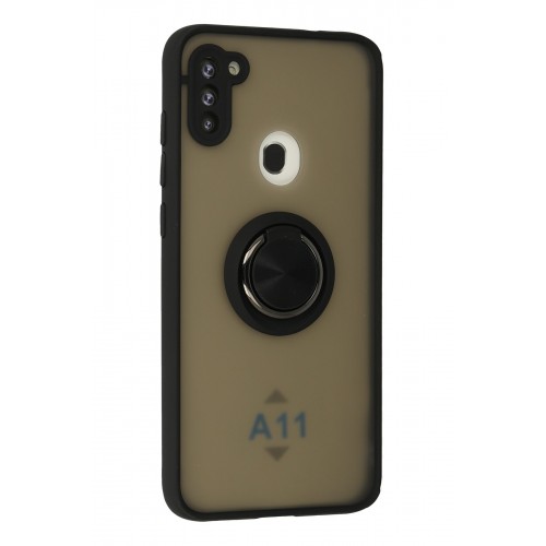 Newface Samsung Galaxy M11 Kılıf Montreal Yüzüklü Silikon Kapak - Siyah Newface Samsung Galaxy M11 Kılıf Montreal Yüzüklü Silikon Kapak - Siyah