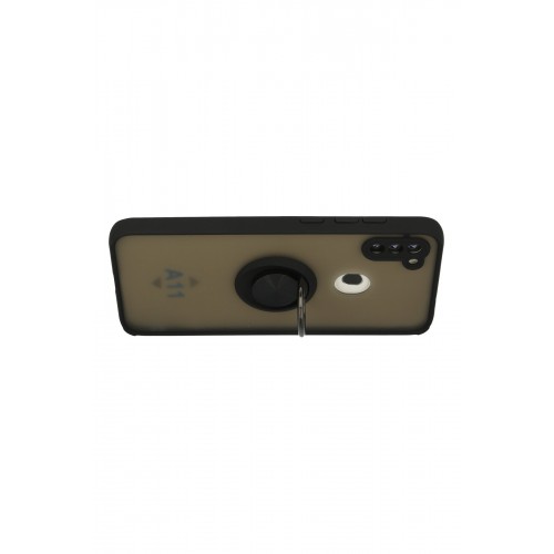 Newface Samsung Galaxy M11 Kılıf Montreal Yüzüklü Silikon Kapak - Siyah Newface Samsung Galaxy M11 Kılıf Montreal Yüzüklü Silikon Kapak - Siyah