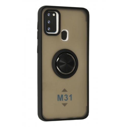 Newface Samsung Galaxy M31 Kılıf Montreal Yüzüklü Silikon Kapak - Siyah Newface Samsung Galaxy M31 Kılıf Montreal Yüzüklü Silikon Kapak - Siyah