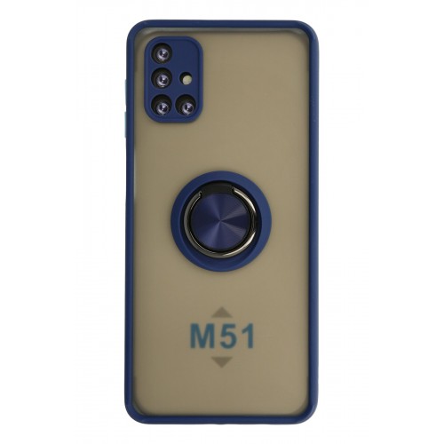 Newface Samsung Galaxy M51 Kılıf Montreal Yüzüklü Silikon Kapak - Lacivert Newface Samsung Galaxy M51 Kılıf Montreal Yüzüklü Silikon Kapak - Lacivert