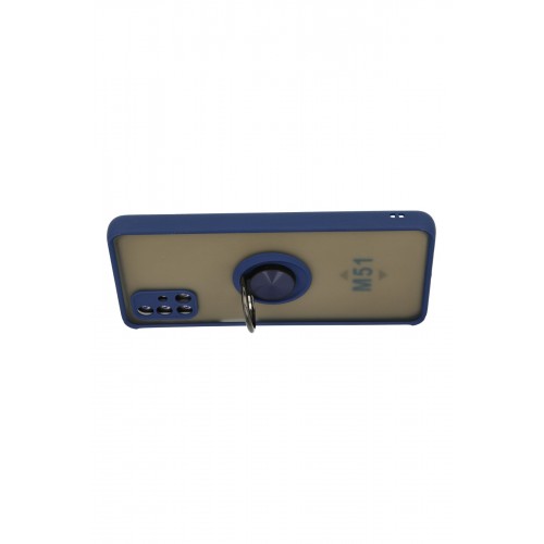 Newface Samsung Galaxy M51 Kılıf Montreal Yüzüklü Silikon Kapak - Lacivert Newface Samsung Galaxy M51 Kılıf Montreal Yüzüklü Silikon Kapak - Lacivert