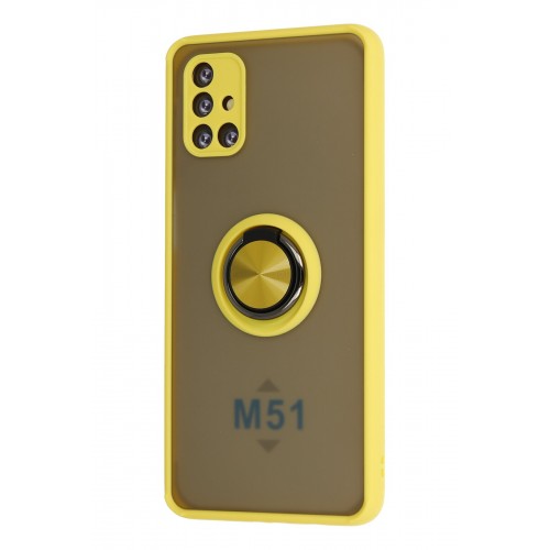 Newface Samsung Galaxy M51 Kılıf Montreal Yüzüklü Silikon Kapak - Sarı Newface Samsung Galaxy M51 Kılıf Montreal Yüzüklü Silikon Kapak - Sarı