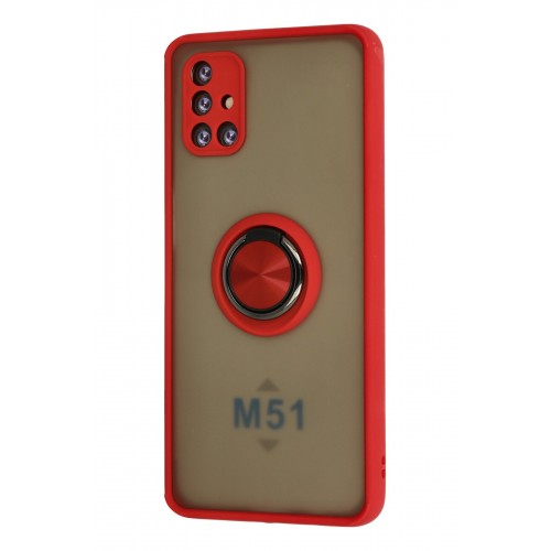 Newface Samsung Galaxy M51 Kılıf Montreal Yüzüklü Silikon Kapak - Kırmızı Newface Samsung Galaxy M51 Kılıf Montreal Yüzüklü Silikon Kapak - Kırmızı