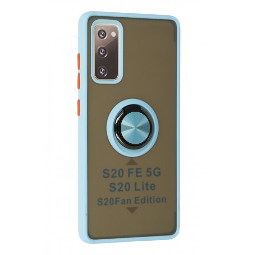 Newface Samsung Galaxy S20 FE Kılıf Montreal Yüzüklü Silikon Kapak - Buz Mavi Newface Samsung Galaxy S20 FE Kılıf Montreal Yüzüklü Silikon Kapak - Buz Mavi