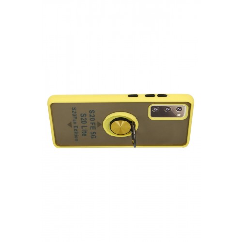 Newface Samsung Galaxy S20 FE Kılıf Montreal Yüzüklü Silikon Kapak - Sarı Newface Samsung Galaxy S20 FE Kılıf Montreal Yüzüklü Silikon Kapak - Sarı