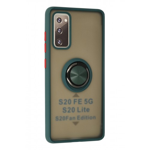 Newface Samsung Galaxy S20 FE Kılıf Montreal Yüzüklü Silikon Kapak - Yeşil Newface Samsung Galaxy S20 FE Kılıf Montreal Yüzüklü Silikon Kapak - Yeşil