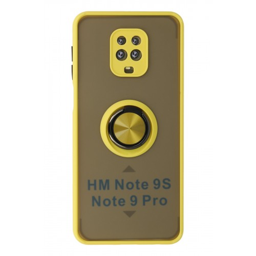 Newface Xiaomi Redmi Note 9S Kılıf Montreal Yüzüklü Silikon Kapak - Sarı Newface Xiaomi Redmi Note 9S Kılıf Montreal Yüzüklü Silikon Kapak - Sarı