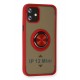 Newface iPhone 12 Mini Kılıf Montreal Yüzüklü Silikon Kapak - Kırmızı Newface iPhone 12 Mini Kılıf Montreal Yüzüklü Silikon Kapak - Kırmızı