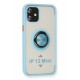 Newface iPhone 12 Kılıf Montreal Yüzüklü Silikon Kapak - Buz Mavi Newface iPhone 12 Kılıf Montreal Yüzüklü Silikon Kapak - Buz Mavi