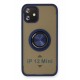 Newface iPhone 12 Kılıf Montreal Yüzüklü Silikon Kapak - Lacivert Newface iPhone 12 Kılıf Montreal Yüzüklü Silikon Kapak - Lacivert