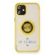 Newface iPhone 12 Kılıf Montreal Yüzüklü Silikon Kapak - Sarı Newface iPhone 12 Kılıf Montreal Yüzüklü Silikon Kapak - Sarı