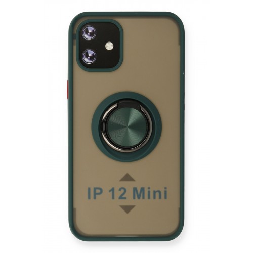 Newface iPhone 12 Kılıf Montreal Yüzüklü Silikon Kapak - Yeşil Newface iPhone 12 Kılıf Montreal Yüzüklü Silikon Kapak - Yeşil