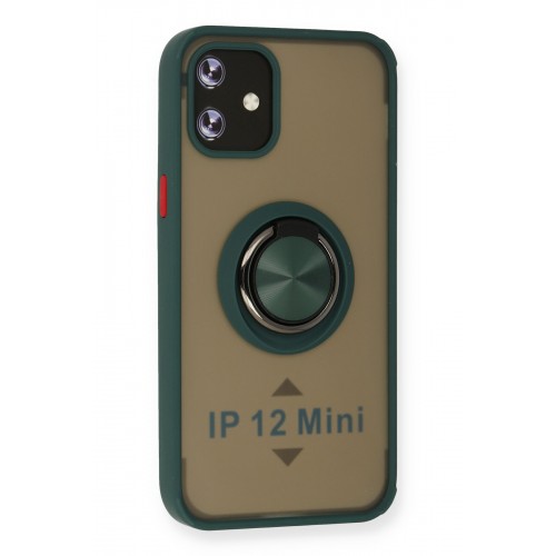 Newface iPhone 12 Kılıf Montreal Yüzüklü Silikon Kapak - Yeşil Newface iPhone 12 Kılıf Montreal Yüzüklü Silikon Kapak - Yeşil