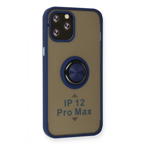 Newface iPhone 12 Pro Max Kılıf Montreal Yüzüklü Silikon Kapak - Lacivert Newface iPhone 12 Pro Max Kılıf Montreal Yüzüklü Silikon Kapak - Lacivert