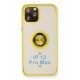Newface iPhone 12 Pro Max Kılıf Montreal Yüzüklü Silikon Kapak - Sarı Newface iPhone 12 Pro Max Kılıf Montreal Yüzüklü Silikon Kapak - Sarı