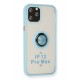 Newface iPhone 12 Pro Max Kılıf Montreal Yüzüklü Silikon Kapak - Buz Mavi Newface iPhone 12 Pro Max Kılıf Montreal Yüzüklü Silikon Kapak - Buz Mavi