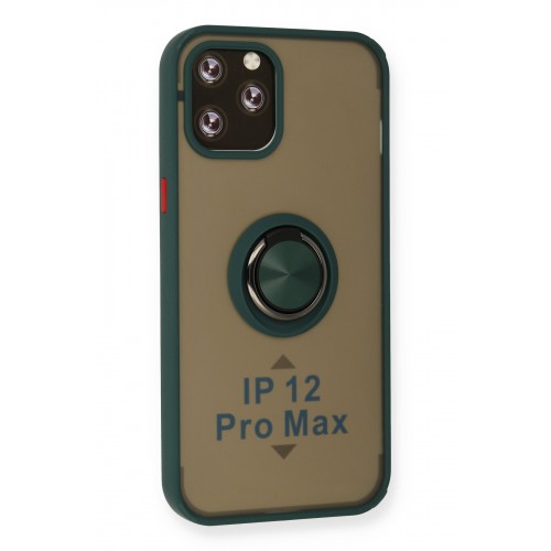 Newface iPhone 12 Pro Max Kılıf Montreal Yüzüklü Silikon Kapak - Yeşil Newface iPhone 12 Pro Max Kılıf Montreal Yüzüklü Silikon Kapak - Yeşil