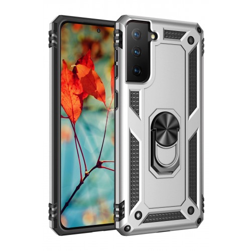 Newface Samsung Galaxy S21 Plus Kılıf Sofya Yüzüklü Silikon Kapak - Gümüş Newface Samsung Galaxy S21 Plus Kılıf Sofya Yüzüklü Silikon Kapak - Gümüş