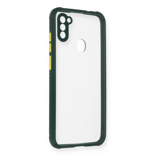 Newface Samsung Galaxy M11 Kılıf Miami Şeffaf Silikon - Koyu Yeşil Newface Samsung Galaxy M11 Kılıf Miami Şeffaf Silikon - Koyu Yeşil