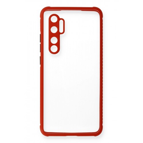 Newface Xiaomi Mi Note 10 Lite Kılıf Miami Şeffaf Silikon - Kırmızı Newface Xiaomi Mi Note 10 Lite Kılıf Miami Şeffaf Silikon - Kırmızı