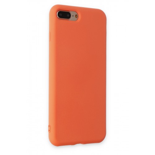 Newface iPhone 7 Plus Kılıf Nano içi Kadife Silikon - Turuncu Newface iPhone 7 Plus Kılıf Nano içi Kadife Silikon - Turuncu