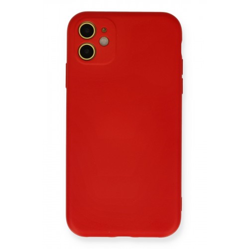 Newface iPhone 11 Kılıf Nano içi Kadife Silikon - Kırmızı Newface iPhone 11 Kılıf Nano içi Kadife Silikon - Kırmızı