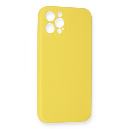 Newface iPhone 12 Pro Max Kılıf Nano içi Kadife Silikon - Sarı Newface iPhone 12 Pro Max Kılıf Nano içi Kadife Silikon - Sarı