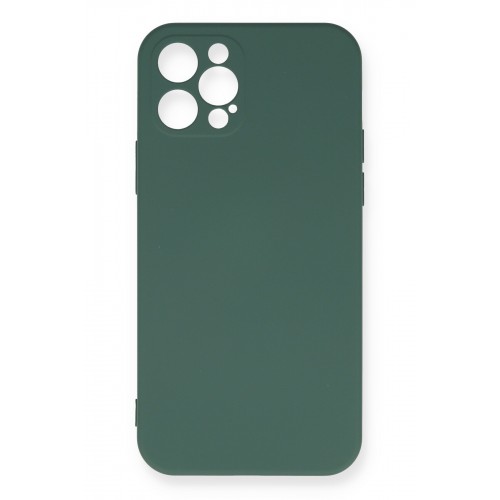 Newface iPhone 12 Pro Max Kılıf Nano içi Kadife Silikon - Koyu Yeşil Newface iPhone 12 Pro Max Kılıf Nano içi Kadife Silikon - Koyu Yeşil