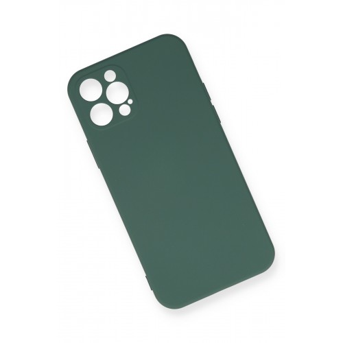 Newface iPhone 12 Pro Max Kılıf Nano içi Kadife Silikon - Koyu Yeşil Newface iPhone 12 Pro Max Kılıf Nano içi Kadife Silikon - Koyu Yeşil