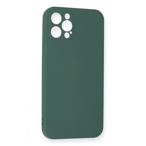 Newface iPhone 12 Pro Max Kılıf Nano içi Kadife Silikon - Koyu Yeşil Newface iPhone 12 Pro Max Kılıf Nano içi Kadife Silikon - Koyu Yeşil