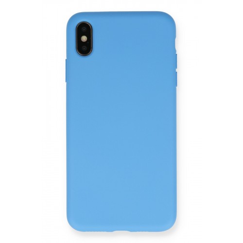 Newface iPhone X Kılıf Nano içi Kadife Silikon - Mavi Newface iPhone X Kılıf Nano içi Kadife Silikon - Mavi