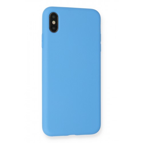 Newface iPhone X Kılıf Nano içi Kadife Silikon - Mavi Newface iPhone X Kılıf Nano içi Kadife Silikon - Mavi