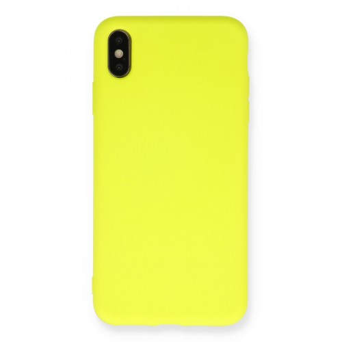 Newface iPhone X Kılıf Nano içi Kadife Silikon - Sarı Newface iPhone X Kılıf Nano içi Kadife Silikon - Sarı