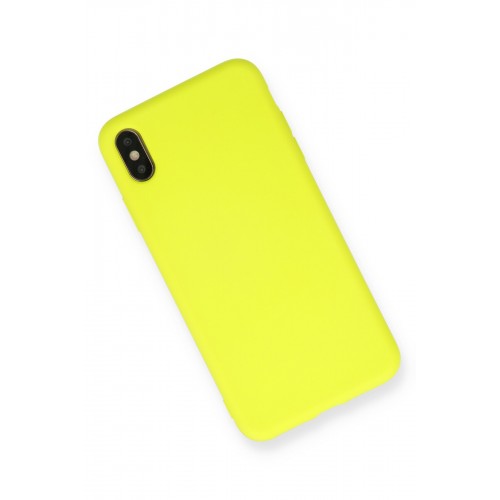 Newface iPhone X Kılıf Nano içi Kadife Silikon - Sarı Newface iPhone X Kılıf Nano içi Kadife Silikon - Sarı