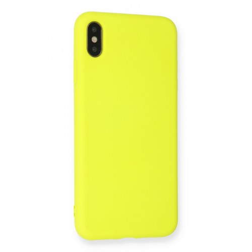 Newface iPhone X Kılıf Nano içi Kadife Silikon - Sarı Newface iPhone X Kılıf Nano içi Kadife Silikon - Sarı