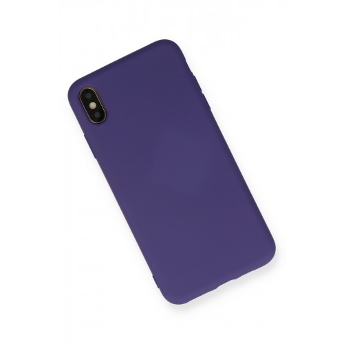 Newface iPhone X Kılıf Nano içi Kadife Silikon - Mor Newface iPhone X Kılıf Nano içi Kadife Silikon - Mor