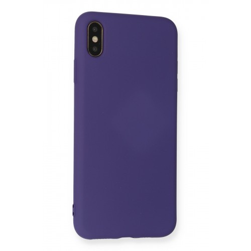 Newface iPhone X Kılıf Nano içi Kadife Silikon - Mor Newface iPhone X Kılıf Nano içi Kadife Silikon - Mor