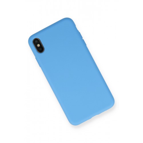 Newface iPhone XS Kılıf Nano içi Kadife Silikon - Mavi Newface iPhone XS Kılıf Nano içi Kadife Silikon - Mavi